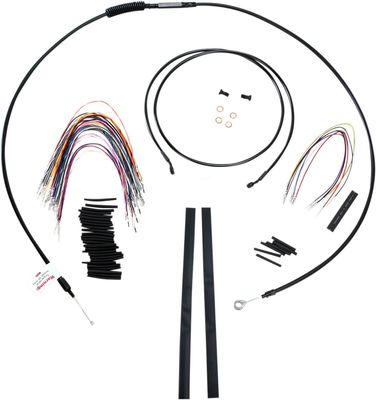 Vajer- och slangsats Burly Apehanger 15" svart FLHX, FLHT/C/U. With ABS 08-13