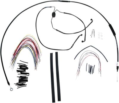Vajer- och slangsats Burly Apehanger 15" svart FLHX, FLHT/C/U. Without ABS