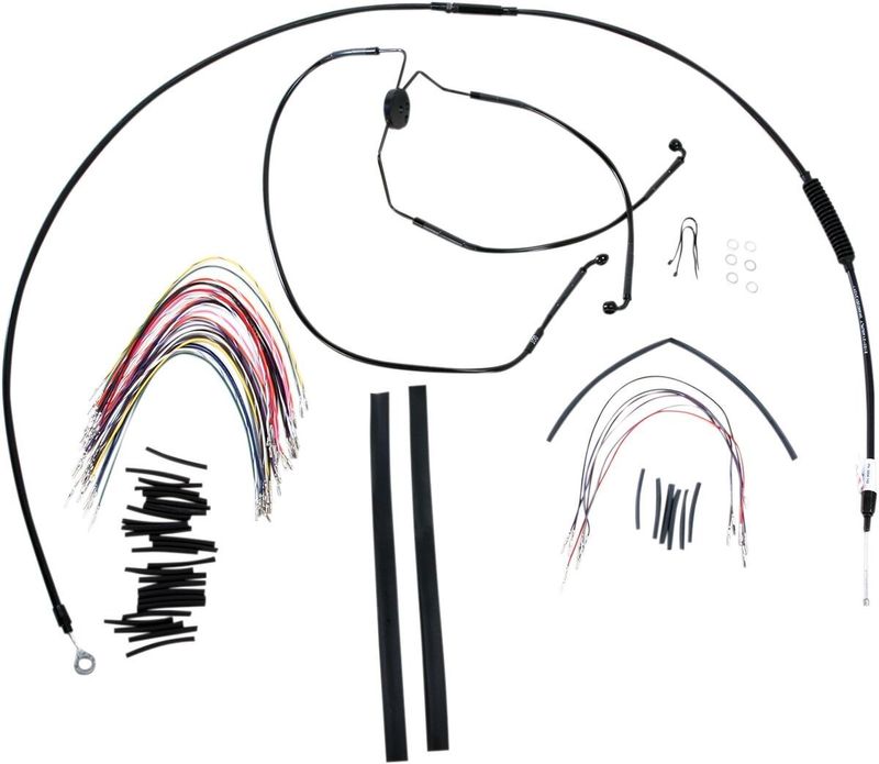 Vajer- och slangsats Burly Apehanger 15" svart FLHX, FLHT/C/U. Without ABS