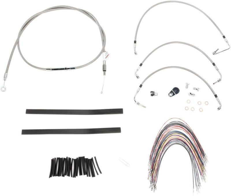 Vajer- och slangsats Burly Apehanger 13" flätad FLHX, FLHT/C/U. Without ABS B30-1103