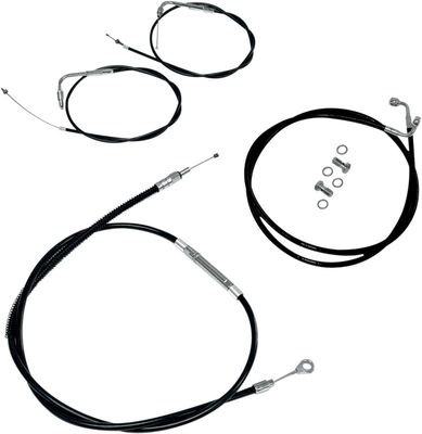 Bromsslangsats styrvajer LA Choppers 18-20 svart vinyl rostfri stål Softail 96-06