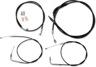 Bromsslangsats styrvajer LA Choppers svart vinyl rostfri stål Softail 07-10