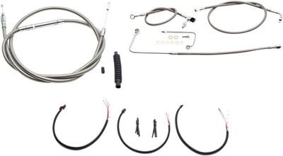 Bromsslangsats styrvajer LA Choppers Cable/brake Line/wire 16ST rostfri flätad stål natur LA-8151KT2B-13