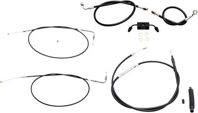 Bromsslangsats styrvajer LA Choppers svart vinyl rostfri stål Sportster 13-22