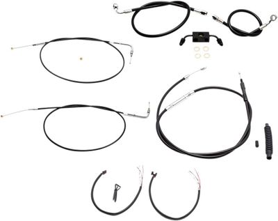 Bromsslangsats styrvajer LA Choppers Xlabs svart vinyl flätad rostfri Sportster 13-22