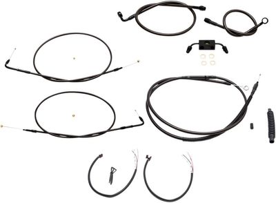 Vajer- och slangsats LA Choppers rostfri svart XL Sportster ABS 15-18