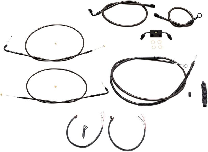 Vajer- och slangsats LA Choppers rostfri svart XL Sportster ABS 15-18