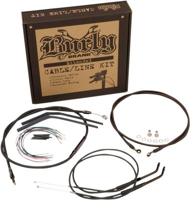 Vajer- och slangsats Burly T-bar 14" svart XL Sportster 14-21