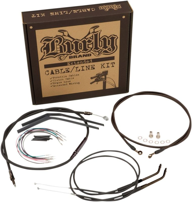 Vajer- och slangsats Burly T-bar 14" svart XL Sportster 14-21