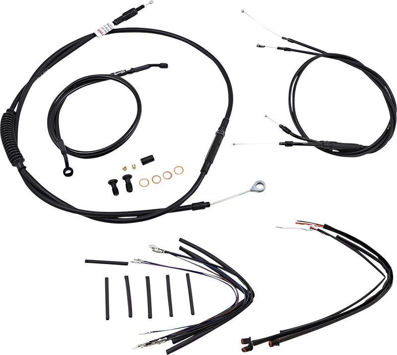 Vajer- och slangsats Burly T-bar 14" svart Dyna 12-17