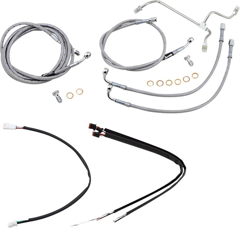 Vajer- och slangsats Burly Apehanger 16" FLHR, FLTRX. Without ABS 17-19