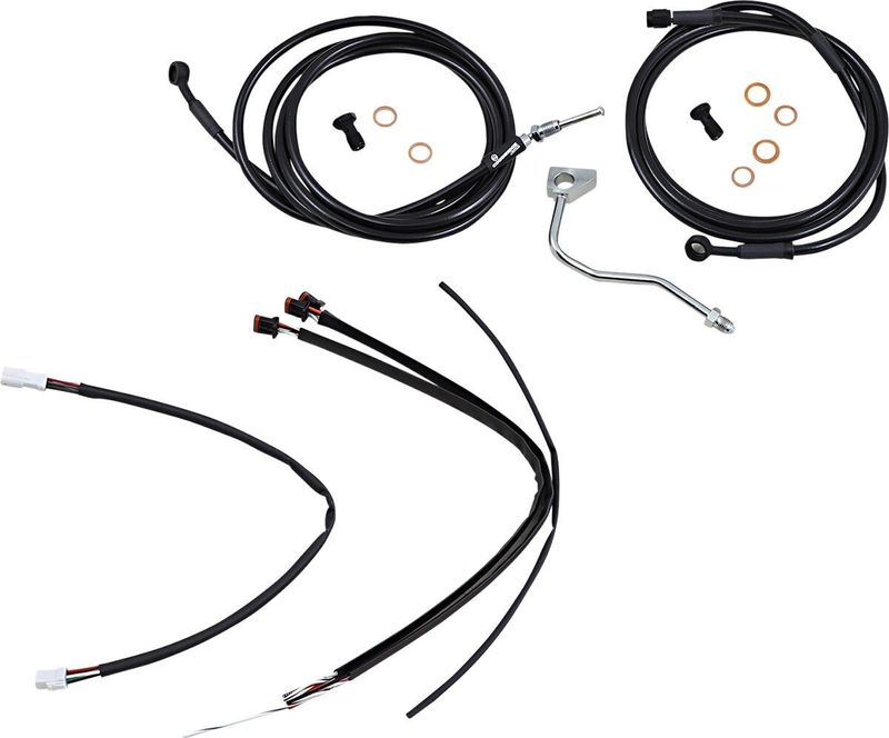 Vajer- och slangsats Burly Apehanger 14" svart FLHR/C, FLTRU, FLTRX/S. With