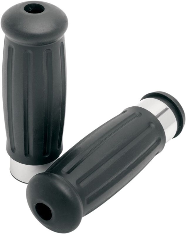Handtag Drag Specialties krom gummi H-D 03-24