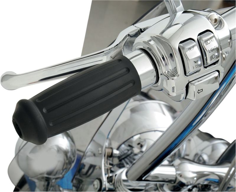 Handtag Drag Specialties krom gummi H-D 03-24
