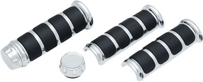 Handtag Kuryakyn Three-Piece ISO-Grips Softail 16-21, Touring 10-upp, Dyna 16-17 krom