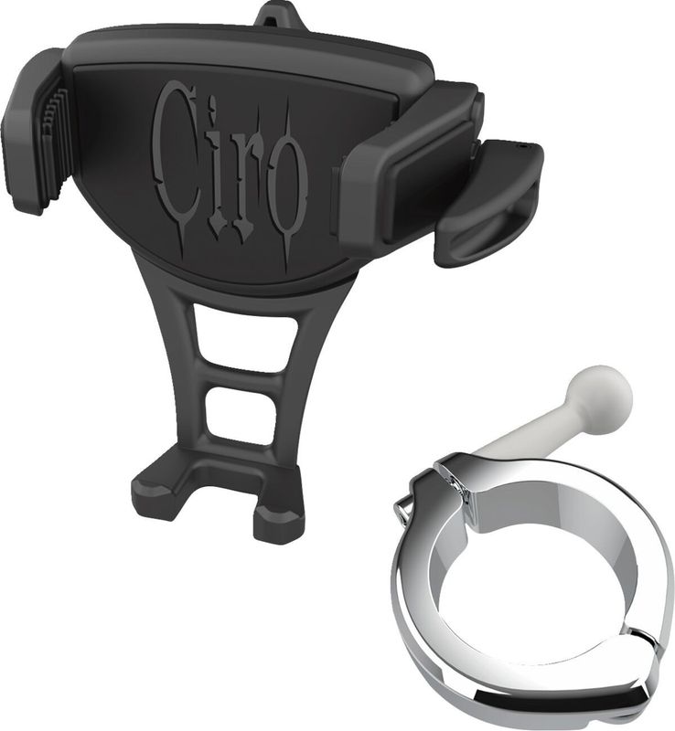 Mobilhållare Ciro Constrictor styrfäste 1-1/2" svart med kromfäste