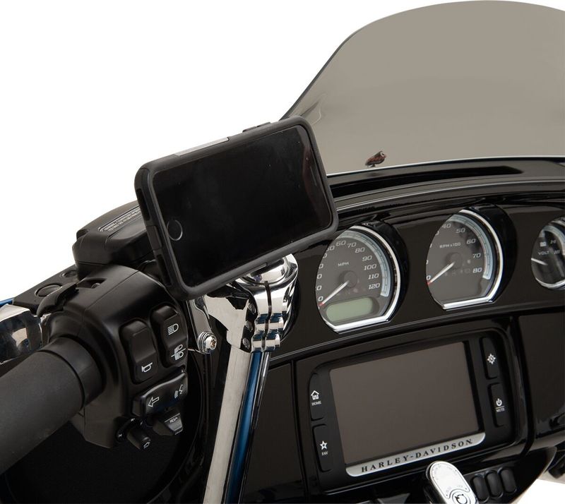 Fäste Klock Werks Device Harley krom vänster H-D 96-upp