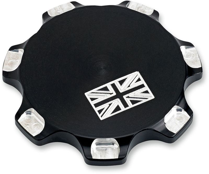 Tanklock Joker Machine Union Jack billet svart Triumph