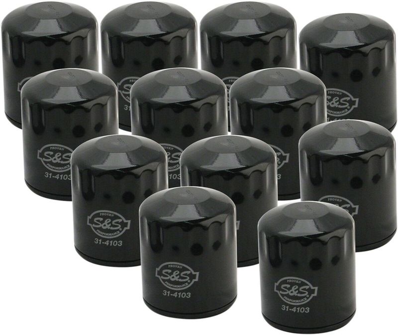 Oljefilter S&S 12PK H-D 99-upp svart