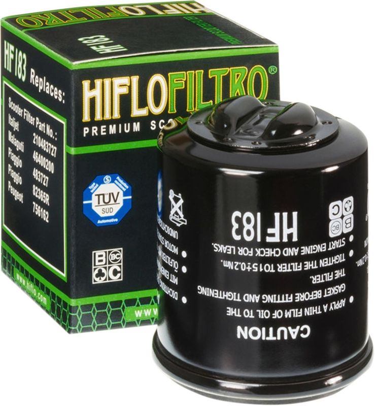 Oljefilter HiFlofiltro HF183 Hiflofiltr svart