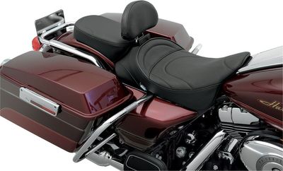 Passagerardyna Drag Specialties vinyl svart smal Touring 97-24, Trike 14-19