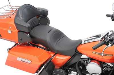 Touringsadel Drag Specialties 2 Frame läder vinyl svart Touring 09-24, Trike 14-21