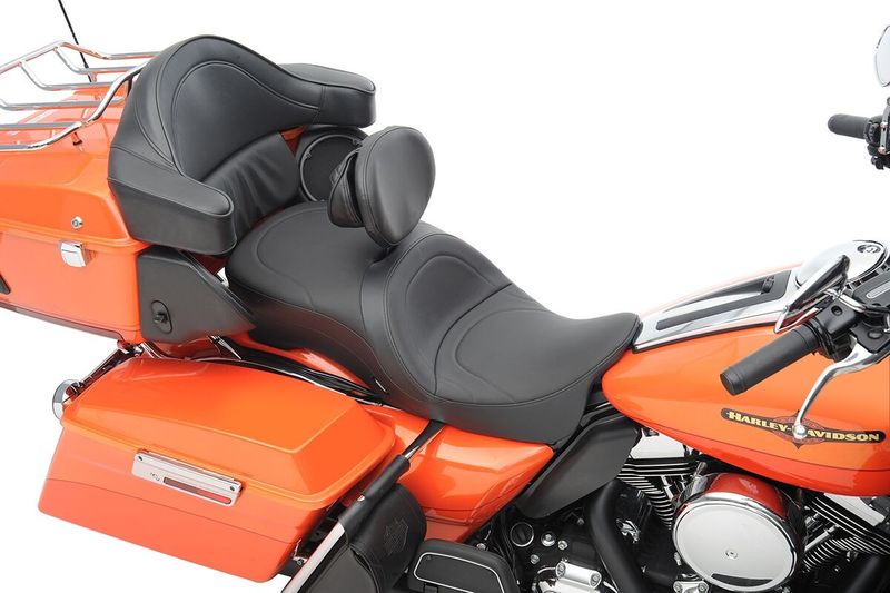 Touringsadel Drag Specialties 2 Frame läder vinyl svart Touring 09-24, Trike 14-21