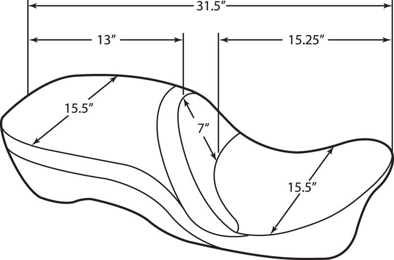 Touringsadel Drag Specialties 2 Frame läder vinyl svart Touring 09-24, Trike 14-21