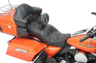 Touringsadel Drag Specialties 2 Pillow läder vinyl svart Touring 09-24, Trike 14-21