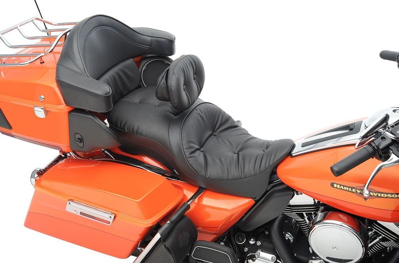 Touringsadel Drag Specialties 2 Pillow läder vinyl svart Touring 09-24, Trike 14-21