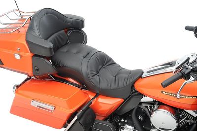 Touringsadel Drag Specialties 2 Pillow läder vinyl svart Touring 09-24, Trike 14-21