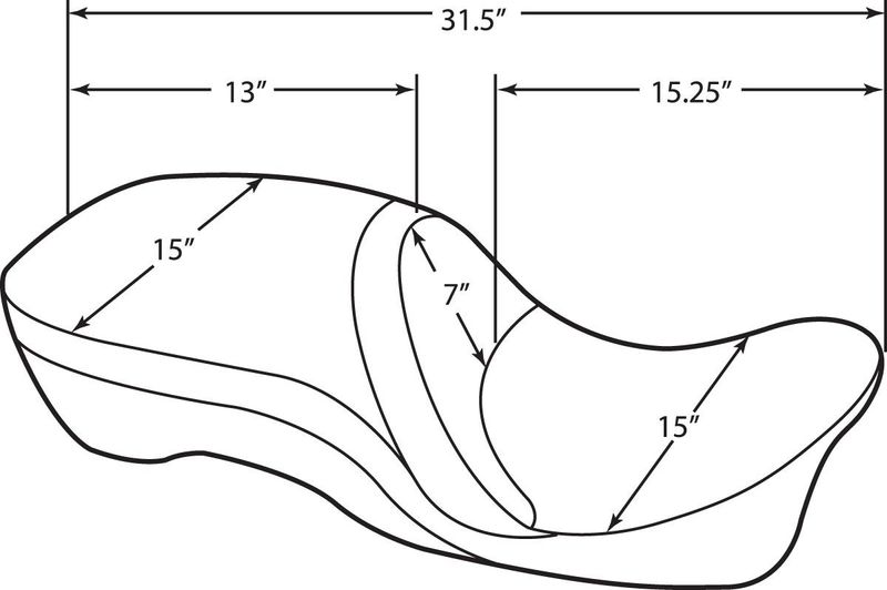 Touringsadel Drag Specialties 2 Pillow läder vinyl svart Touring 09-24, Trike 14-21