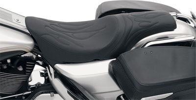 Sadel Drag Specialties Predator vinyl svart flame Touring 97-07