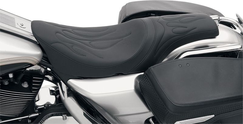Sadel Drag Specialties Predator vinyl svart flame Touring 97-07