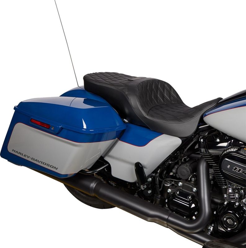 Touringsadel Drag Specialties Freedom vinyl dubbel diamond svart