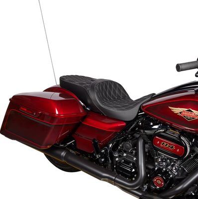 Touringsadel Drag Specialties Freedom vinyl dubbel diamond silver