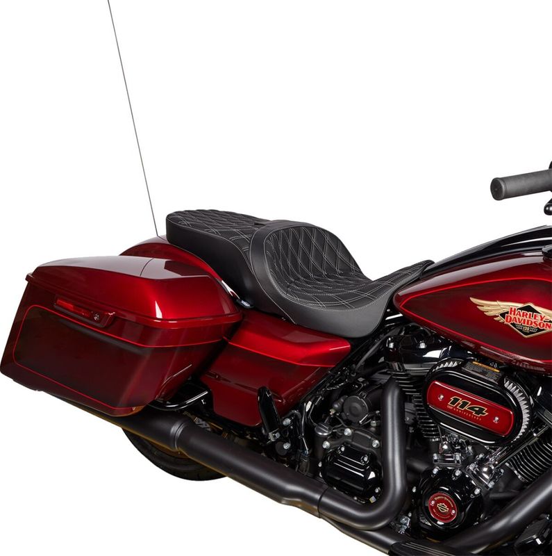 Touringsadel Drag Specialties Freedom vinyl dubbel diamond silver