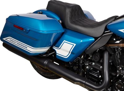 Sadel Drag Specialties Predator 1 vinyl dubbel diamond Touring 08-24, Trike 14-19 svart