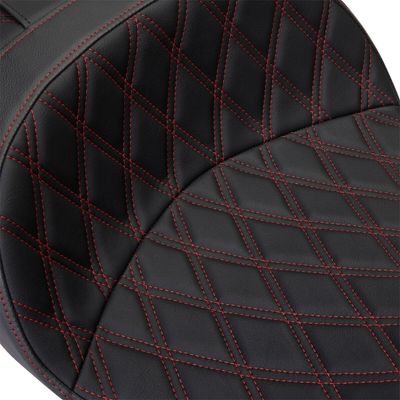 Touringsadel Drag Specialties Freedom vinyl dubbel diamond röd Touring 09-24, Trike 14-21