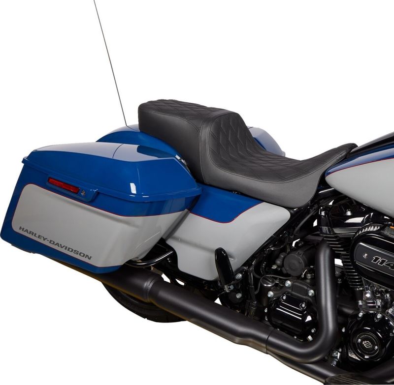 Sadel Drag Specialties Predator 2 vinyl diamond dubbel Touring 08-24, Trike 14-21 svart