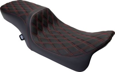 Sadel Drag Specialties Predator 2 vinyl diamond dubbel Touring 08-24, Trike 14-21 röd