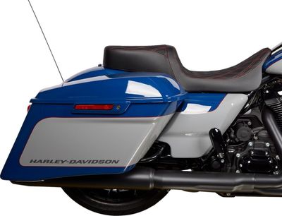 Sadel Drag Specialties Predator 2 vinyl diamond dubbel Touring 08-24, Trike 14-21 röd