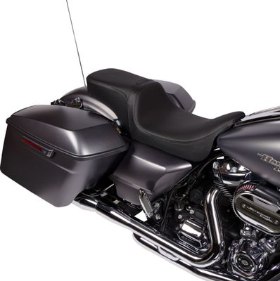 Sadel Drag Specialties Predator 2 med ryggstöd läder Touring 08-24, Trike 14-21