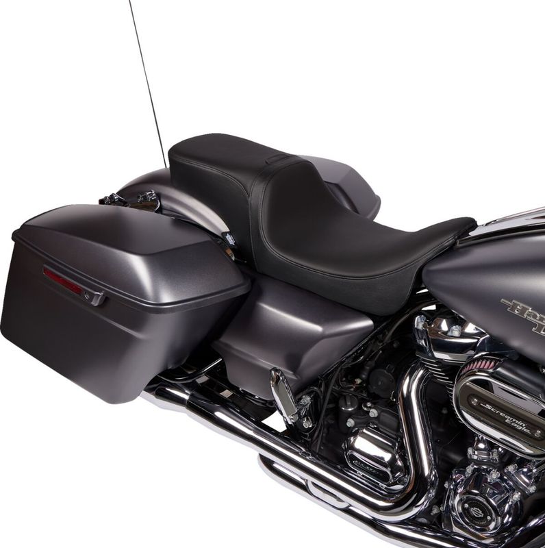 Sadel Drag Specialties Predator 2 med ryggstöd läder Touring 08-24, Trike 14-21