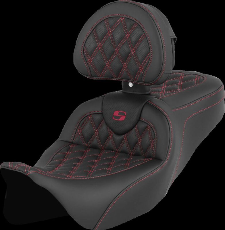 Sadel Saddlemen Roadsofa Lattice Sofa Burgundy med ryggstöd Touring 08-24