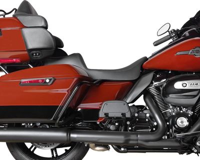 Sadel Drag Specialties Reach Predator III förlängd slät läder Touring 97-24, Trike 14-21 4687A