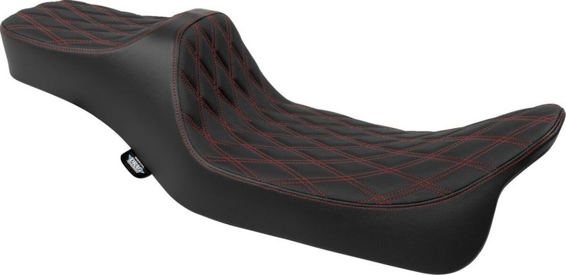 Sadel Drag Specialties Reach Predator III förlängd dubbel vinyl röd