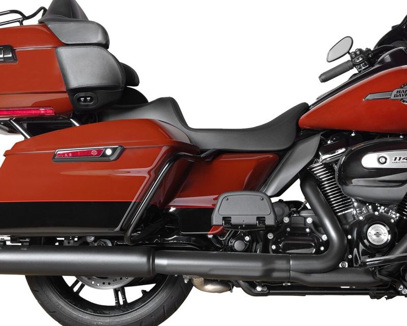 Sadel Drag Specialties Reach Predator III förlängd slät läder Touring 97-24, Trike 14-21 4687E
