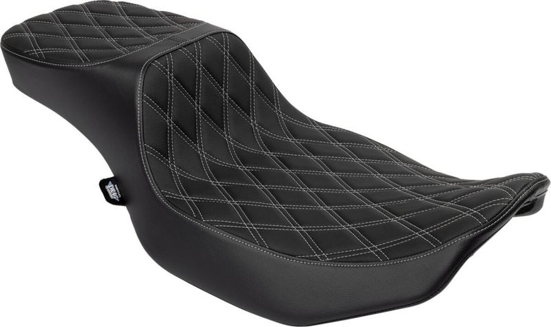 Sadel Drag Specialties Predator 2 Reach förlängd vinyl Touring 23-upp silver
