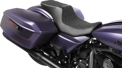 Sadel Drag Specialties Predator 2 dubbel diamond vinyl Touring 23-upp svart